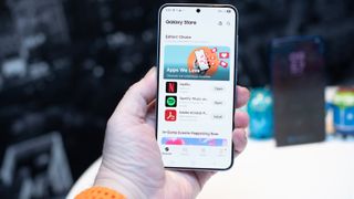 Samsung Galaxy S25 showing the Galaxy Store for apps