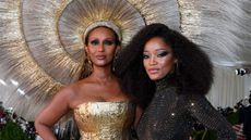 Iman and Keke Palmer attend The 2021 Met Gala Celebrating In America: A Lexicon Of Fashion at Metropolitan Museum of Art on September 13, 2021 in New York City. (Photo by Kevin Mazur/MG21/Getty Images For The Met Museum/Vogue)