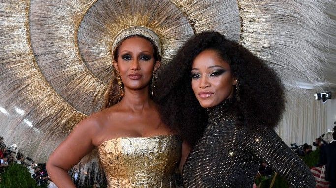 Iman and Keke Palmer attend The 2021 Met Gala Celebrating In America: A Lexicon Of Fashion at Metropolitan Museum of Art on September 13, 2021 in New York City. (Photo by Kevin Mazur/MG21/Getty Images For The Met Museum/Vogue)