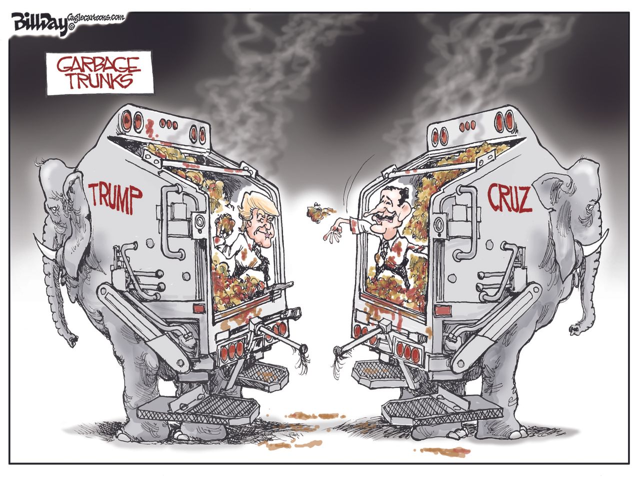 Political Cartoon U.S. Trump Cruz Decision 2016