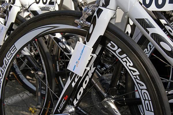All bikes were equipped with GPS transceivers to provide real-time positioning data. It's a shame that organizers couldn't find something a bit more understated, though.