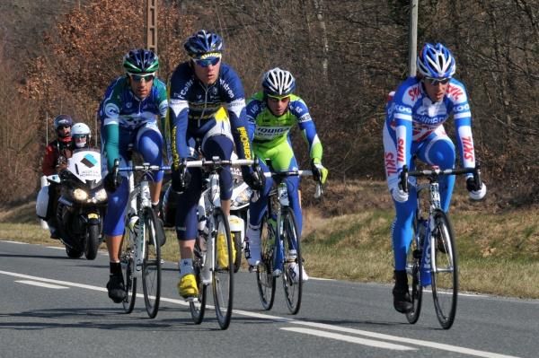 Laurent Mangel (Saur-Sojasun), Jens Mouris (Vacansoleil), Mauro Finetto (Liquigas) and Koen de Koert (Skil Shimano)