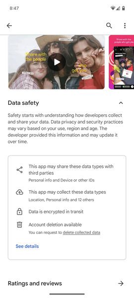 Google Play Store App Account Deletion feature