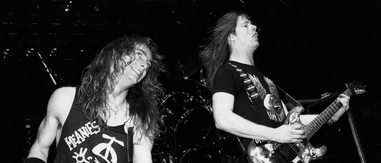 Gary Holt and Rick Hunolt onstage in 1989