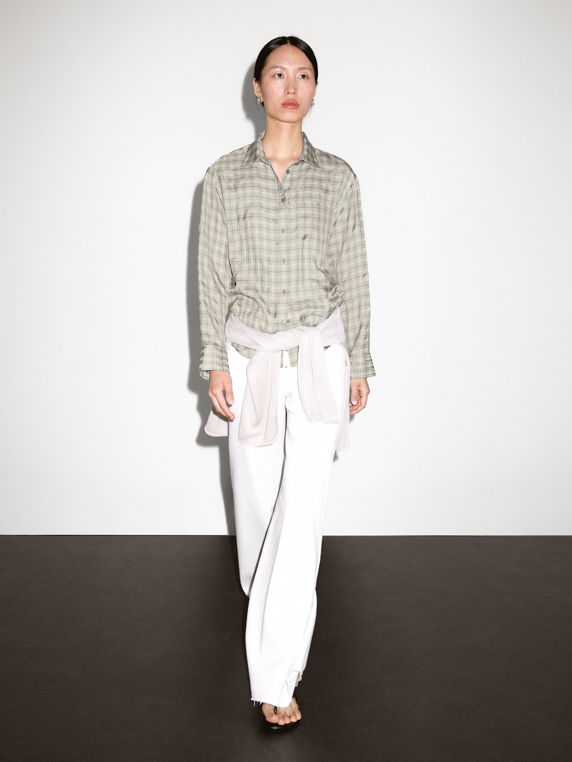 Flowing 100% Cupro Check Shirt