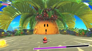 Kirby fighting a tropical tree