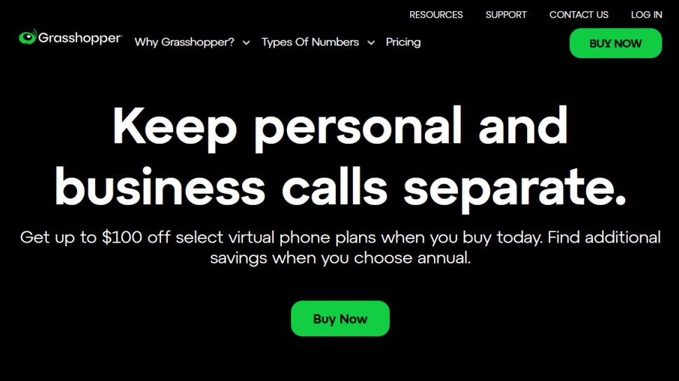 Grasshopper website screenshot (August 2025).