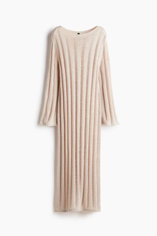 Ladder-Stitch-Look Knitted Dress