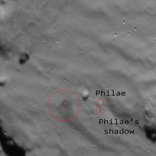 Philae Spotted by Rosetta After First Landing