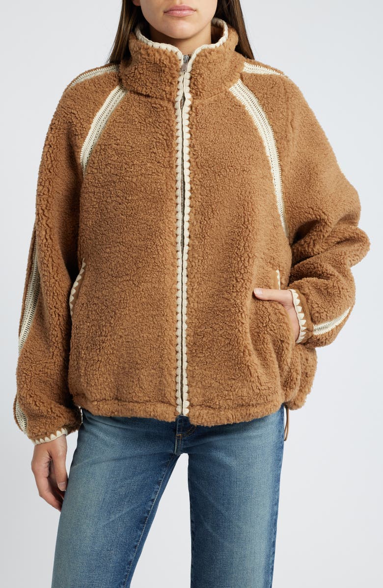 Nikia Open Stitch Detail Uggfluff Fleece Jacket