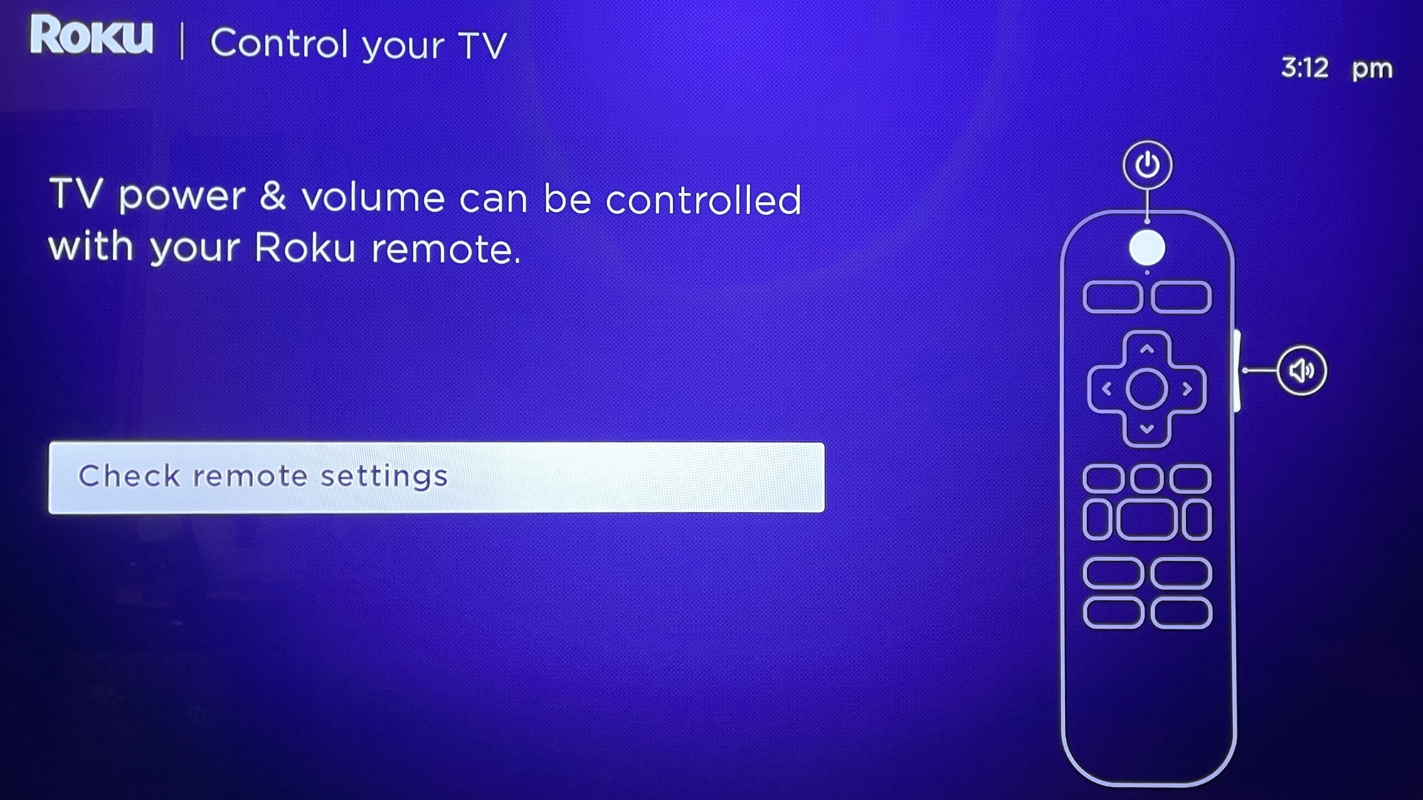 Roku TV remote screen