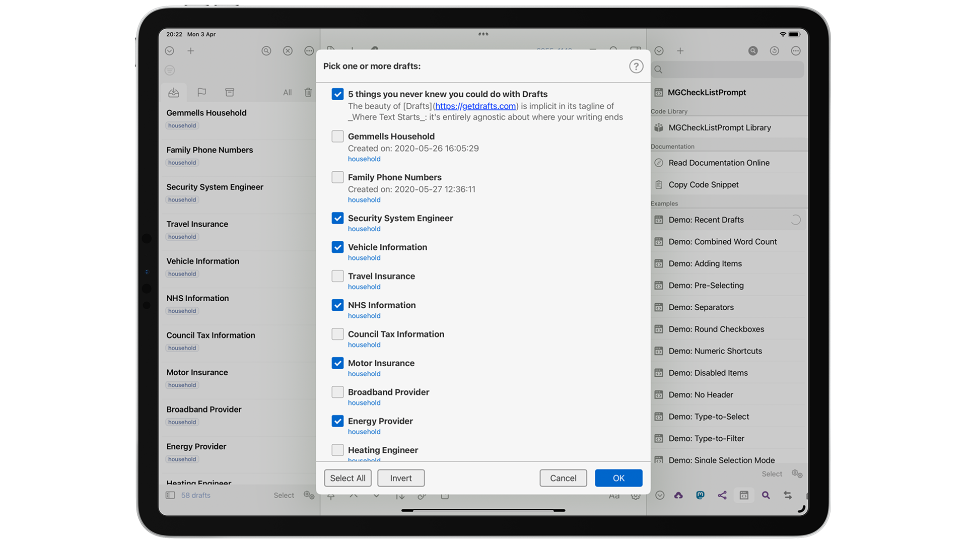 Publishing documents from Drafts to the web