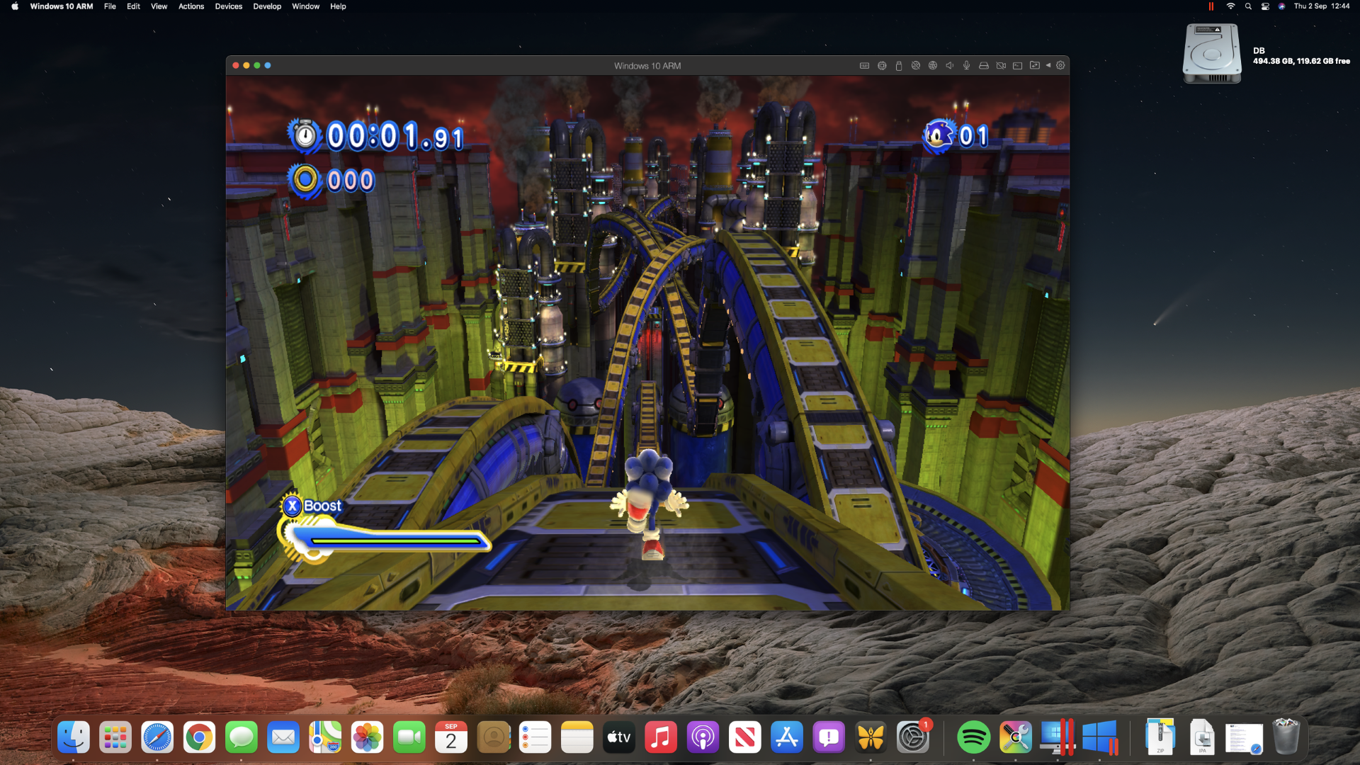 Sonic Generations on an M1 Mac mini through Steam