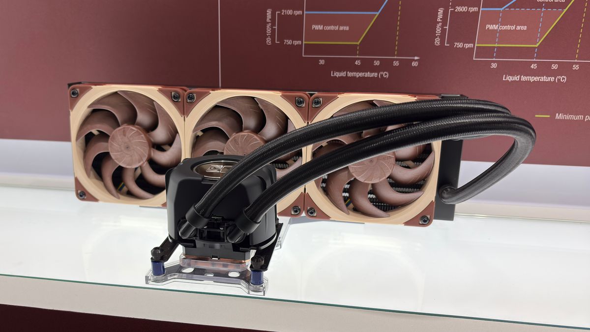 A Noctua NL-LC1 AIO liquid cooler at Computex 2026.