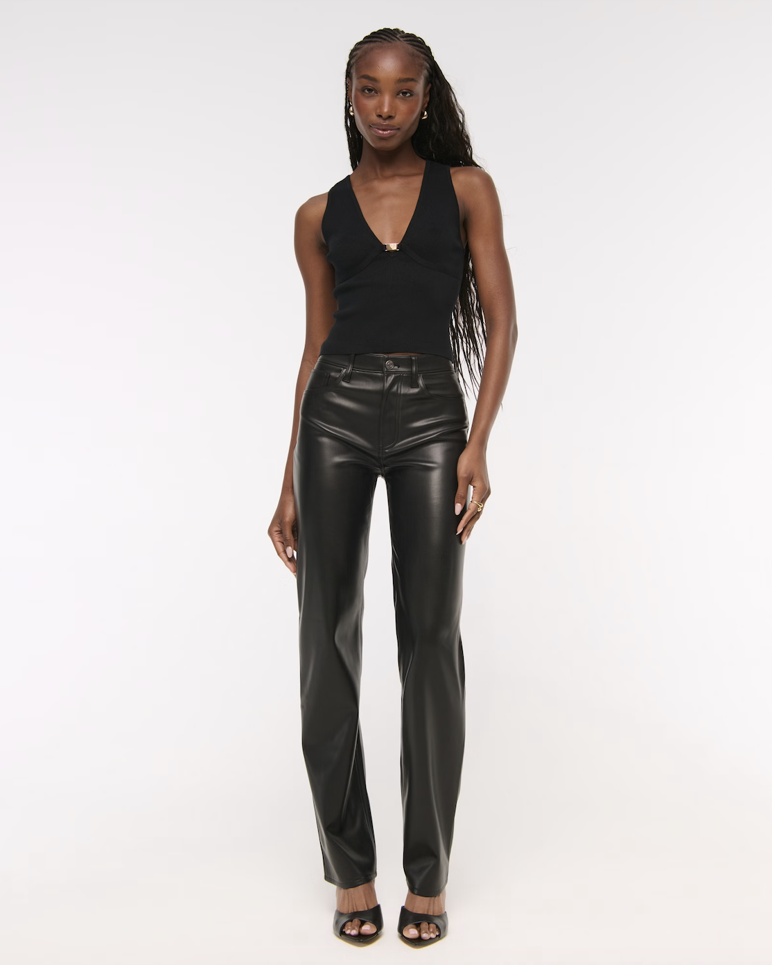 High Rise 90s Relaxed Vegan Leather Pant