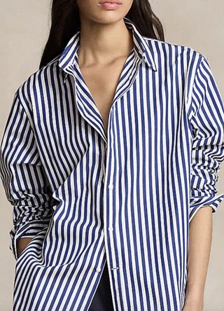 Oversize Striped Stretch-Cotton Shirt