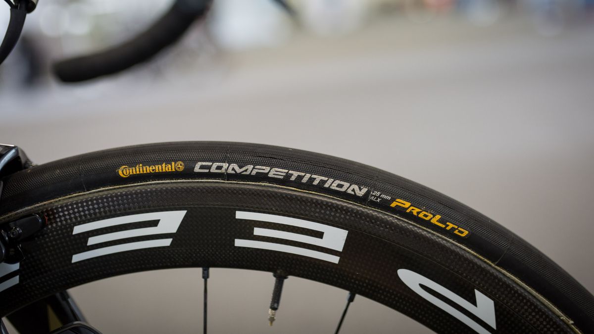 Several WorldTour teams run Continental Competition ALX 25mm tubular tyres