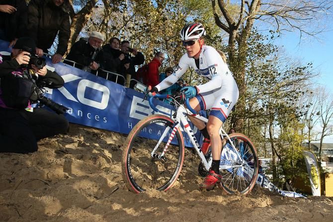 Katie Compton (Trek Cyclocross Collective) in the sand