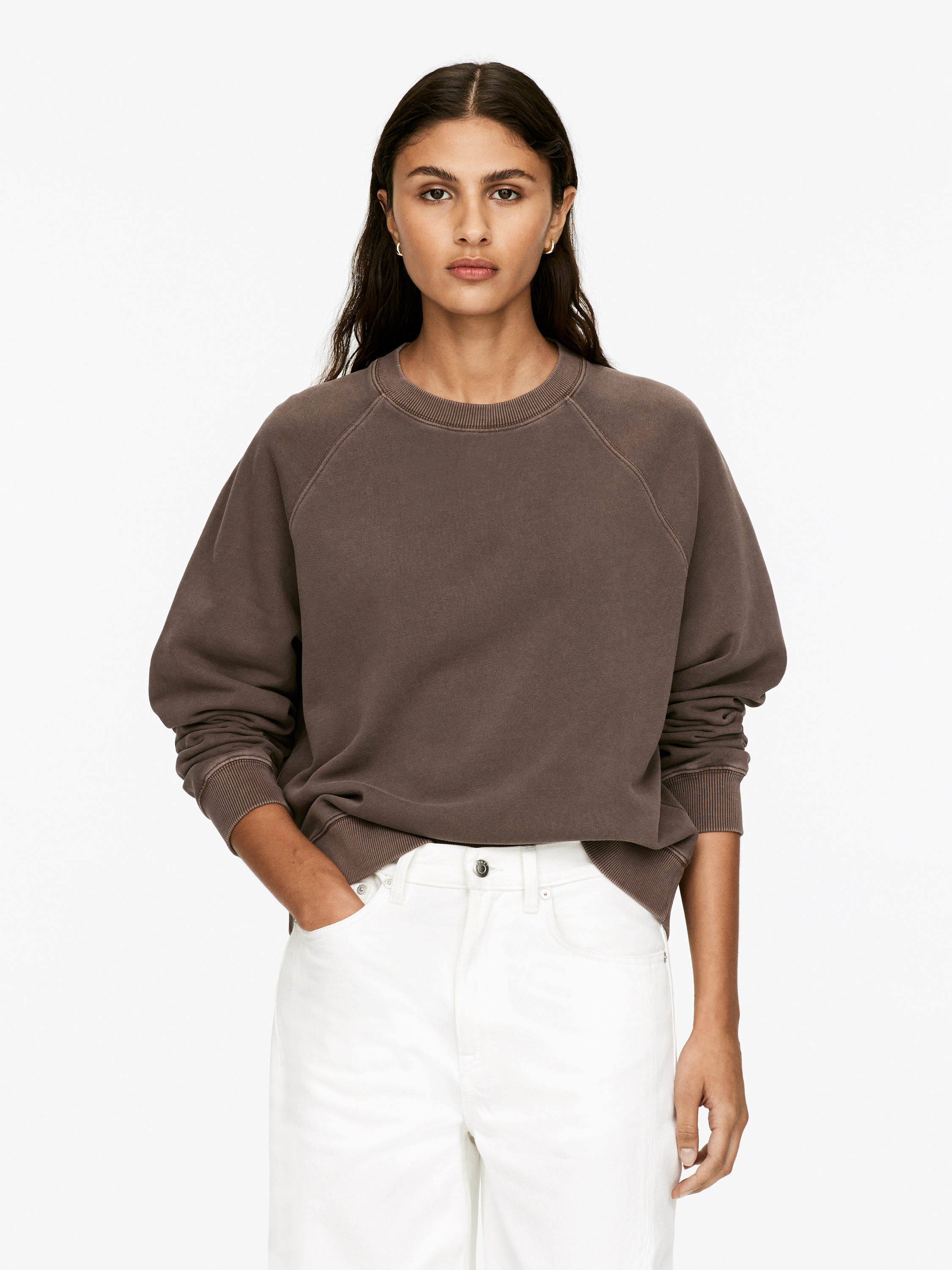 Terry Sweatshirt – Dark Brown – Women – Arket Gb
