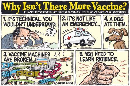 Editorial Cartoon U.S. covid vaccine supply