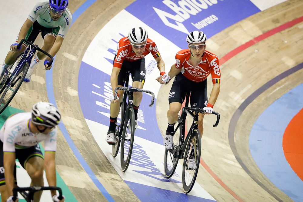 Lotto's Jasper De Buyst and Tosh van der Sande at the Gent Six Day