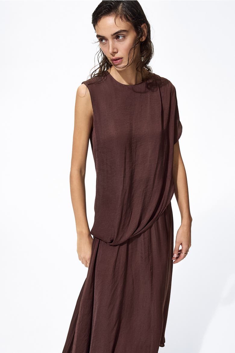 Draped Satin Dress