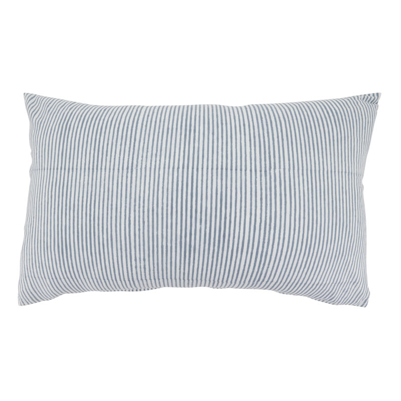 Saro Classic Stripe Cotton Throw Pillow Cover &amp;ndash; Timeless Ticking Stripe Design for Sofa, Bed &amp;amp; Accent Styling, 14"x22" | Wayfair