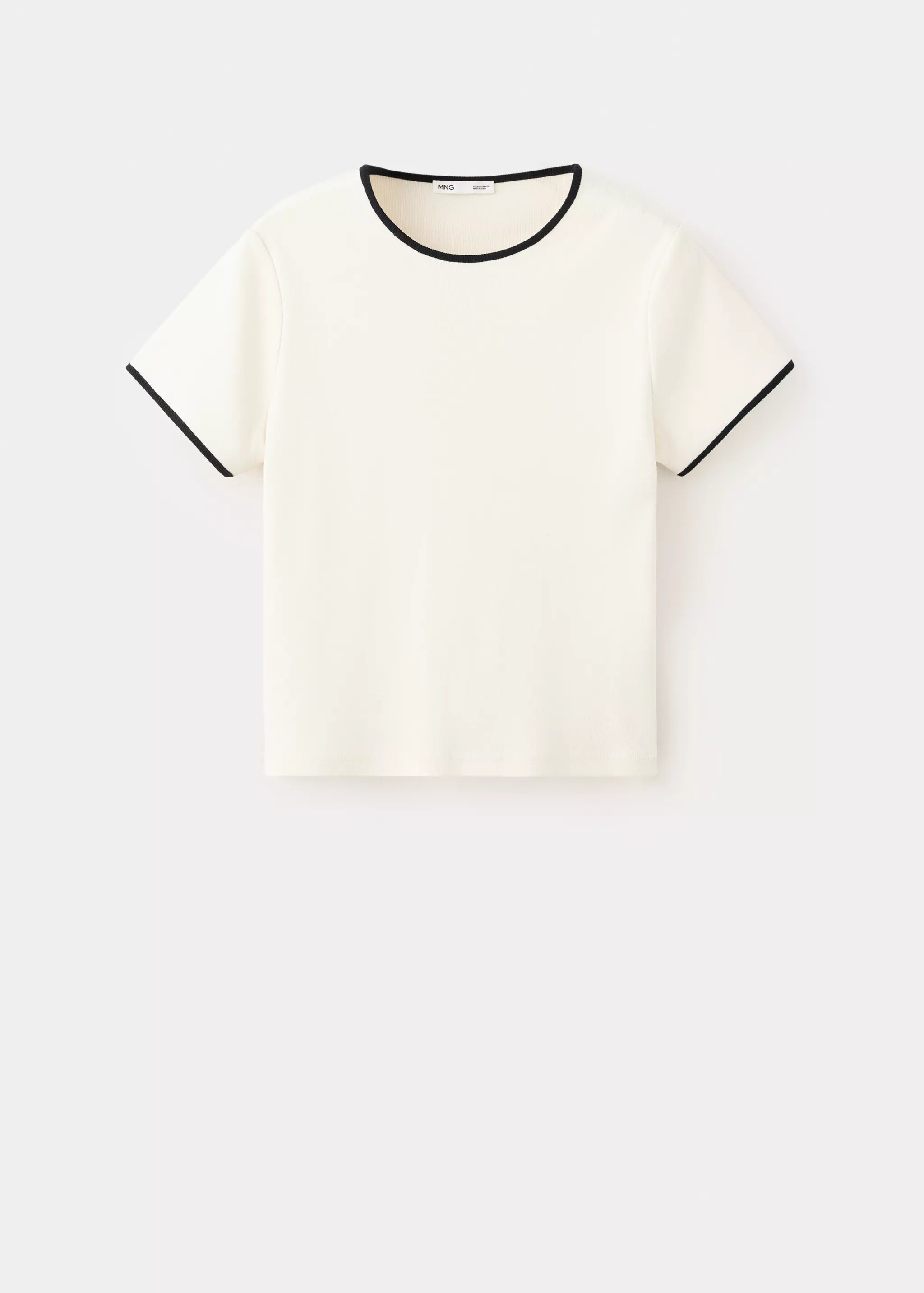 Cotton T-Shirt With Contrasting Trim - Women | Mango Usa