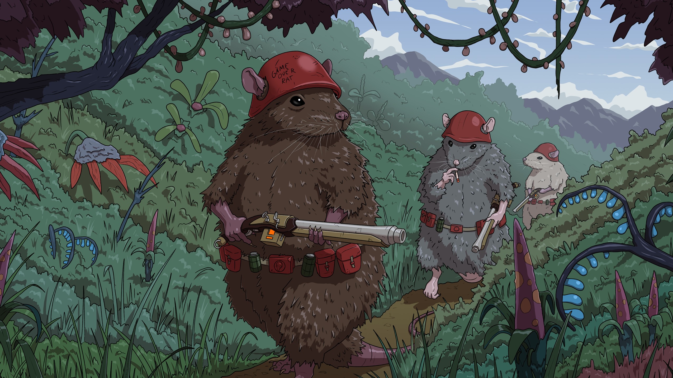 A patrol of rat soldiers in War Rats.