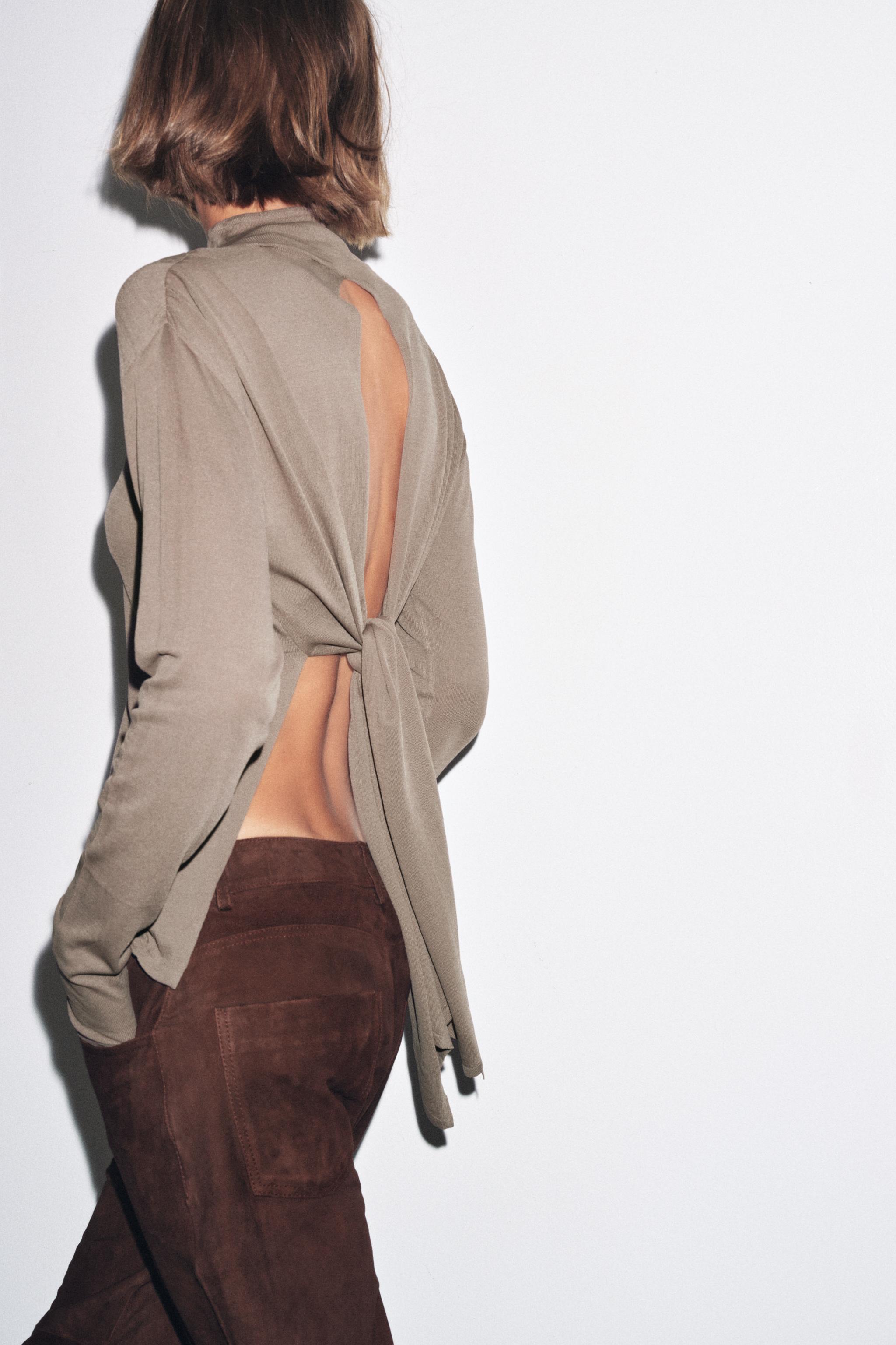 Knotted Back Knit Top