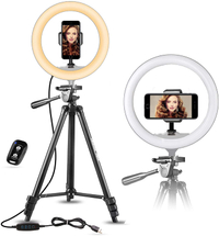 UBeesize 10" Selfie Ring Light with 50" Extendable Tripod Stand | Currently $45.99 at Amazon
