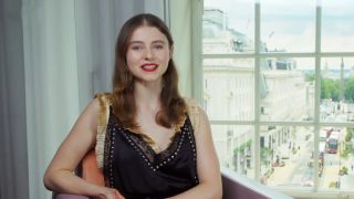 Thomasin McKenize being interviewed by Harper's Bazaar UK