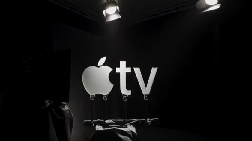 Apple TV logo making of showing a real glass logo design