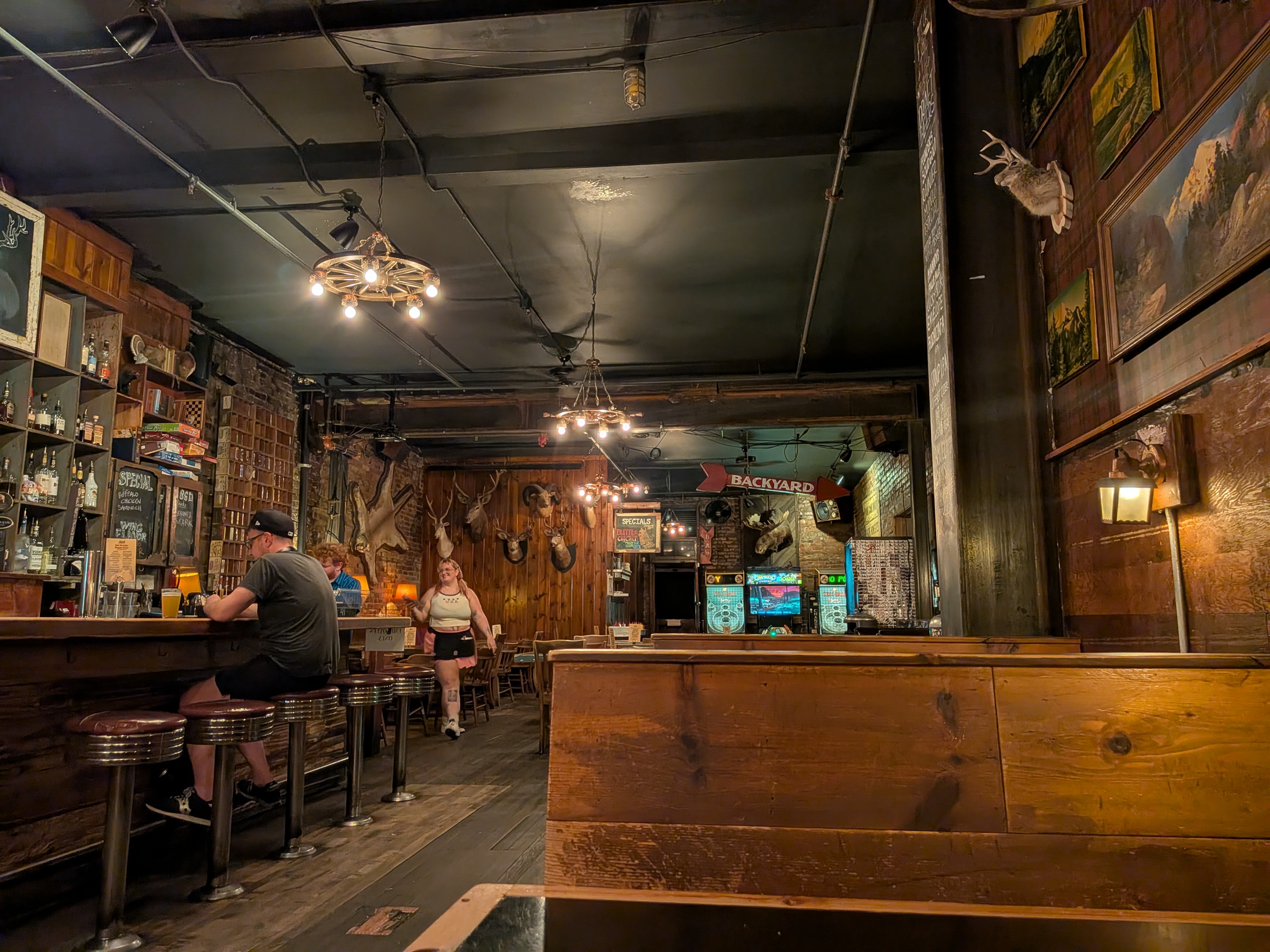 Inside a bar
