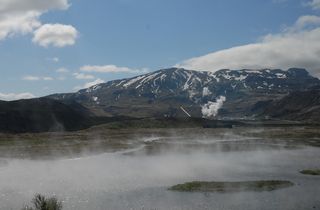 Example of plate tectonics: Photo of the Mid-Atlantic Ridge in Thingvellir Valley in Iceland