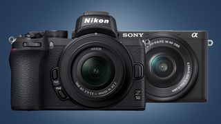 The Nikon Z50 camera next to a Sony A6400 camera