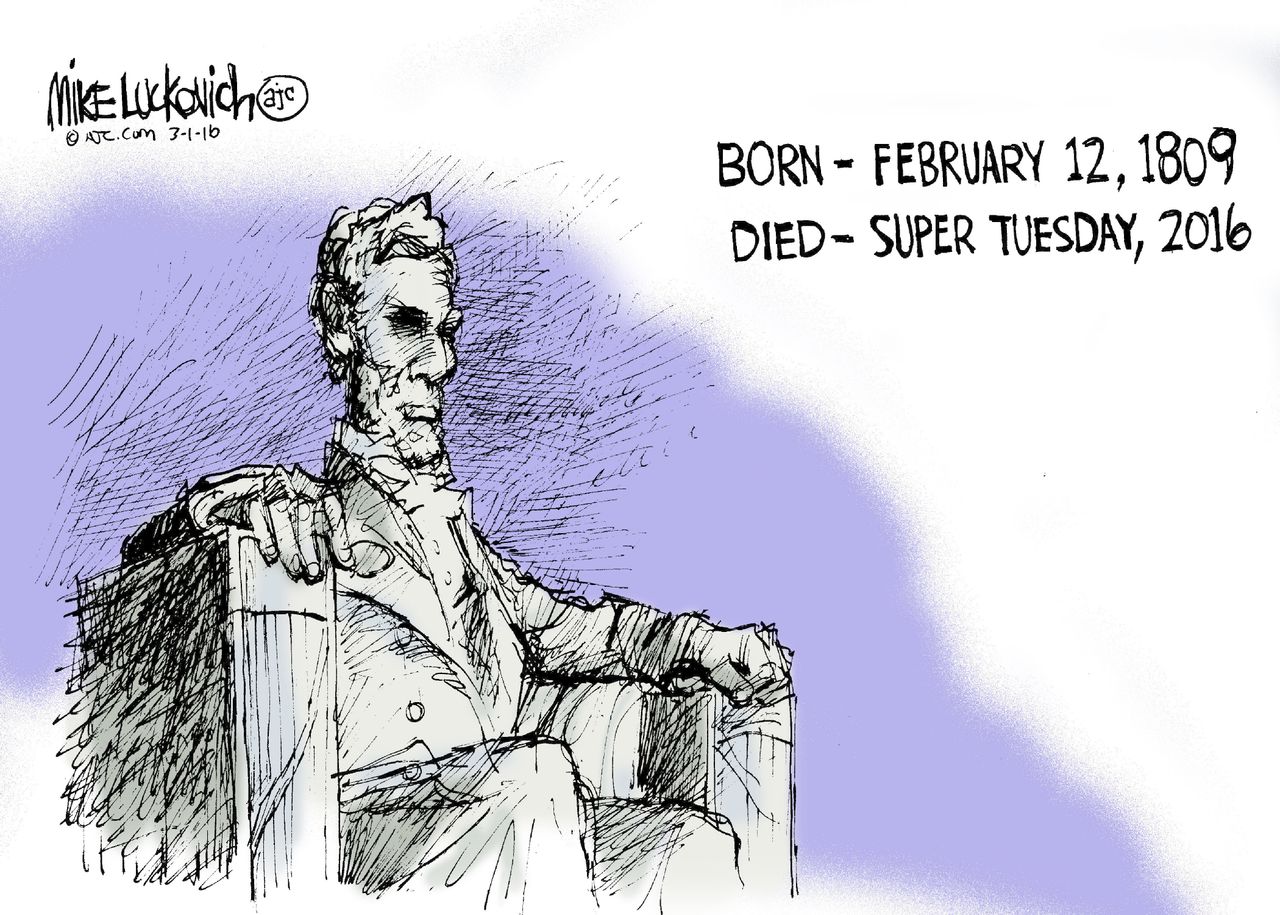 Political Cartoon U.S. Super Tuesday 2016