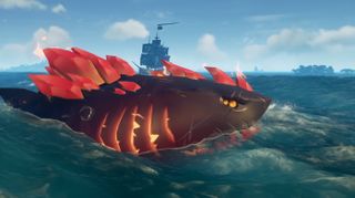 Sea of Thieves season 15 Megalodon with fire crystals