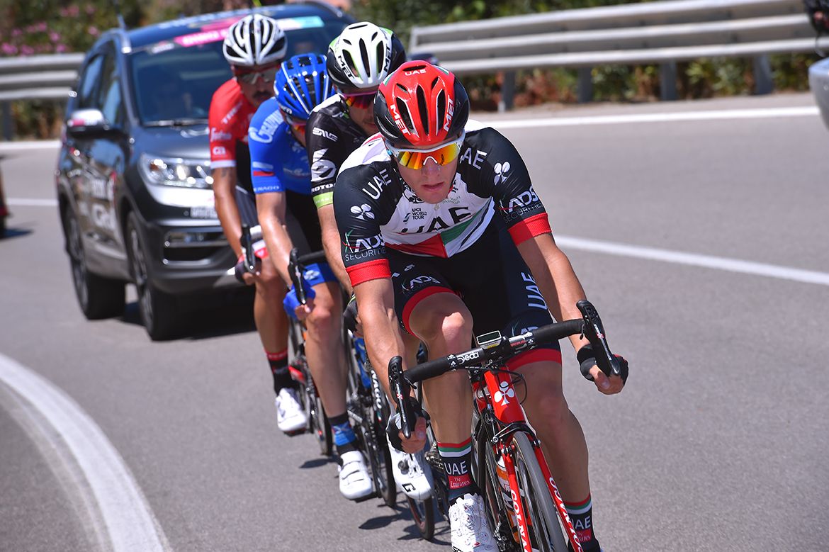 Jan Polanc (Team UAE Emirates) leads the breakaway