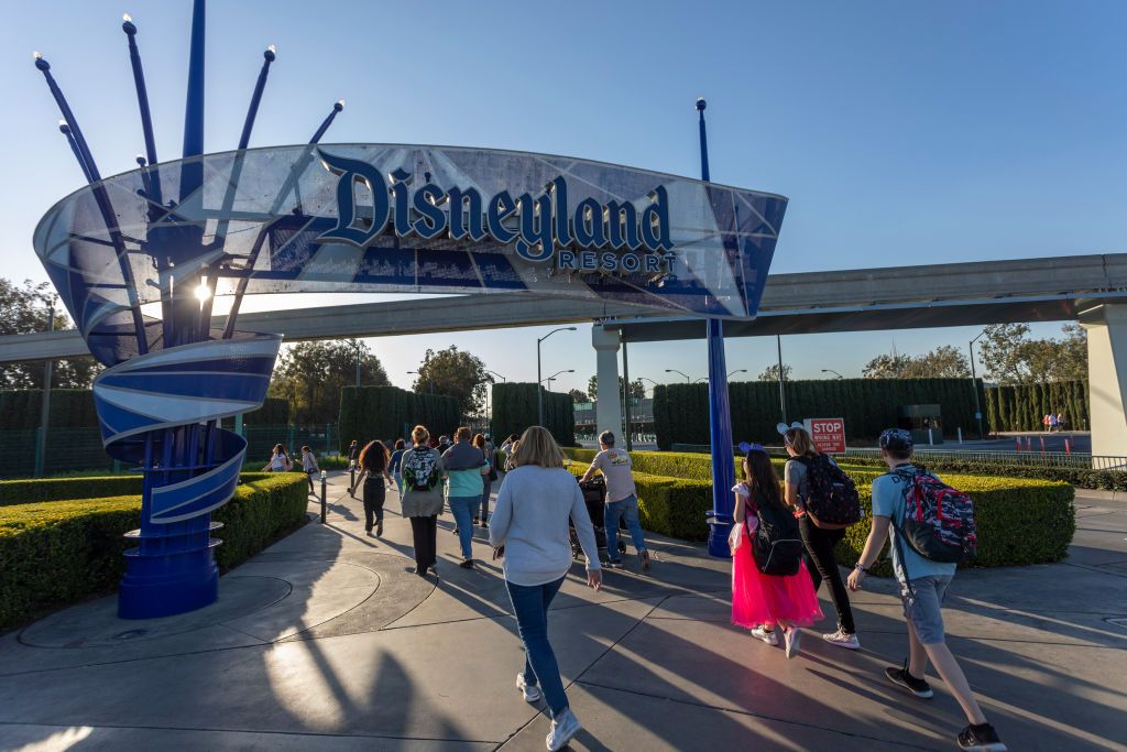 People enter Disneyland.