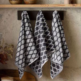 Black and white tea towels