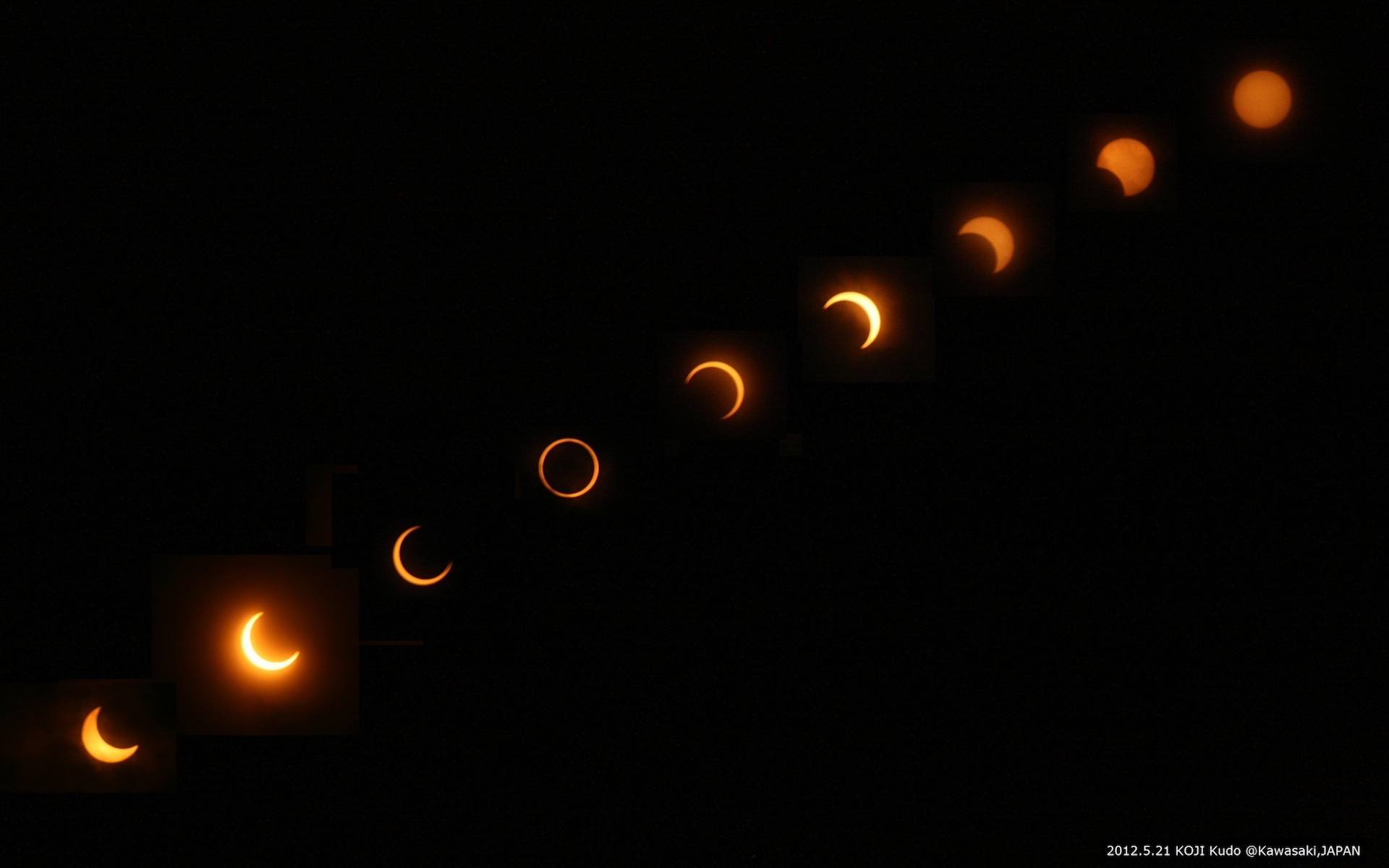 composite image showing stages of a solar eclipse.