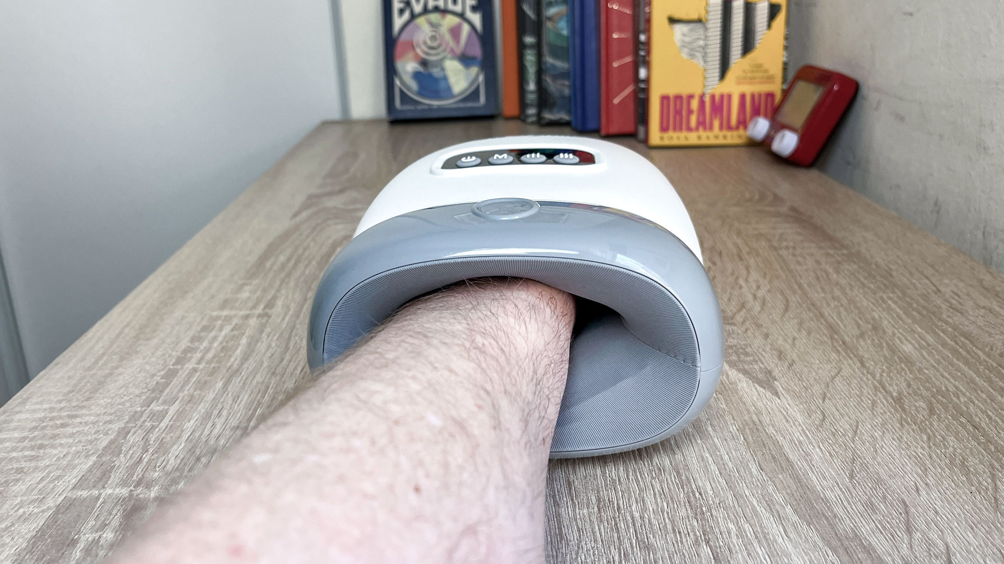 Bob & Brad Hand Massager on a desk