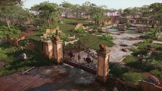 Jagged Alliance 3: Destroyed gated villa