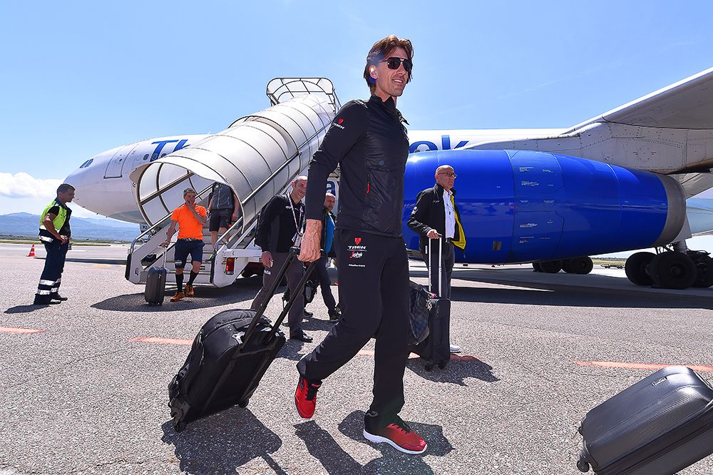 Fabian Cancellara arrives in Italy during the first rest day of the 2016 Giro d'Italia