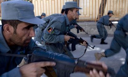Afghan police recruits undergo training at the Afghan Police Academy: American troops may soon be out, but the U.S. will continue to support Afghanistan for another decade. 