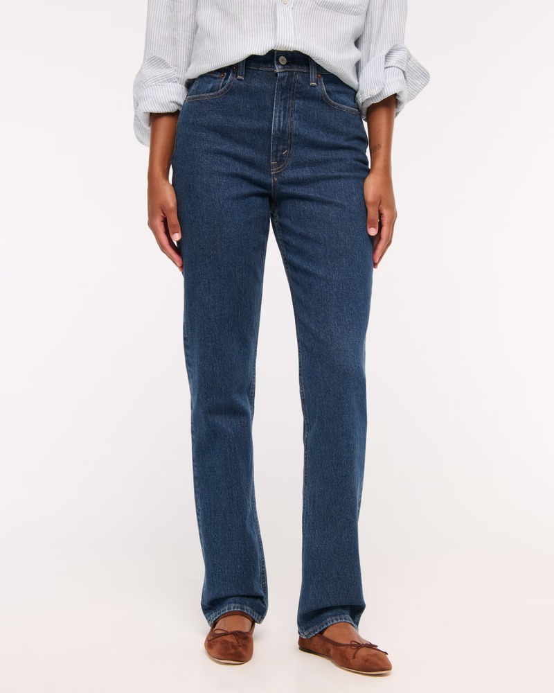 Abercrombie &amp;amp; Fitch , Curve Love Ultra High Rise 90s Straight Jean