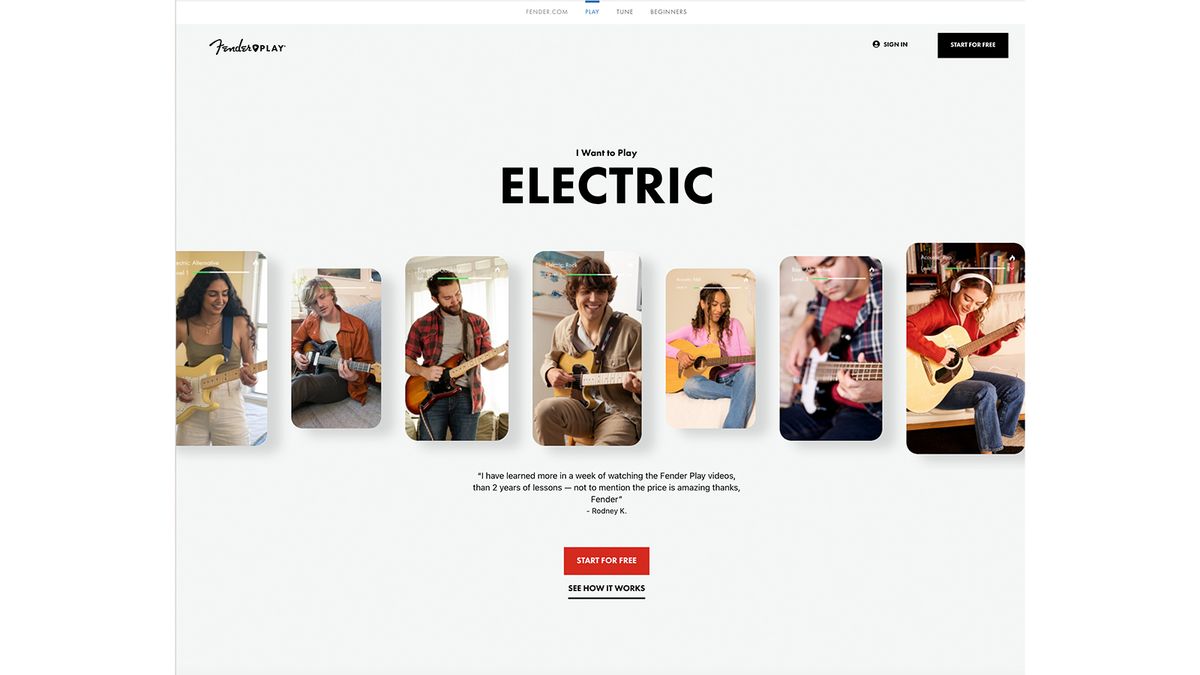 Fender Play app screen grabs