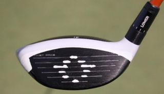 Matsuyama's 3-wood with tippex/paint on the face