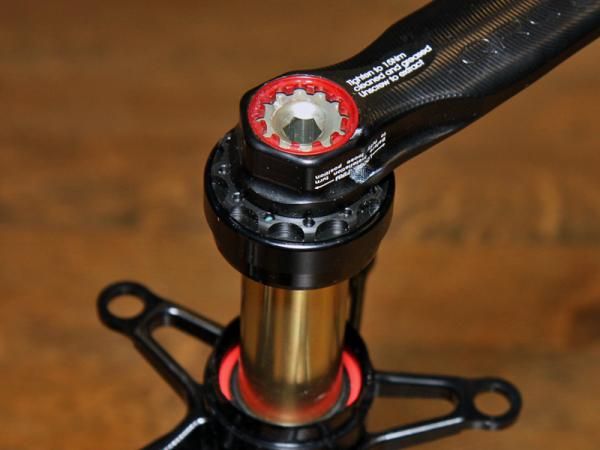 Note the intricate machining work on Extralite's QRC-2 road cranks. Claimed weight is just 475g per set without chainrings.